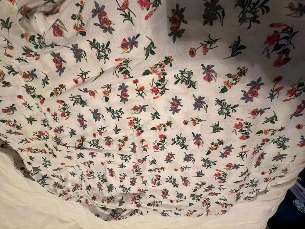 Lucky Brand Women's White Floral Print Long Sleeve Button-Down Shirt - Picture 9 of 14